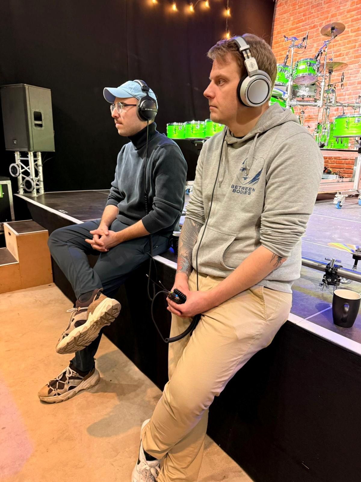 Composers Apollon and Adrian during one of the rehearsals