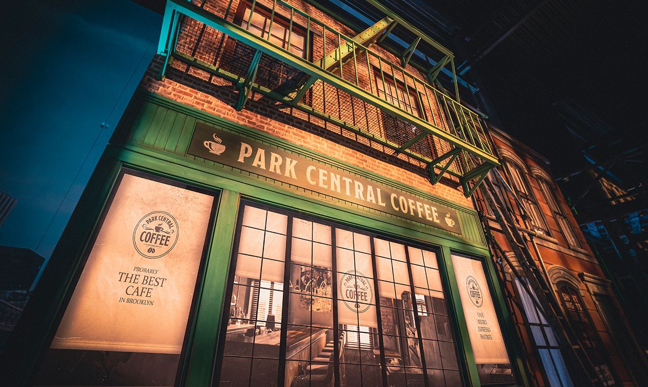 A printed cafe front